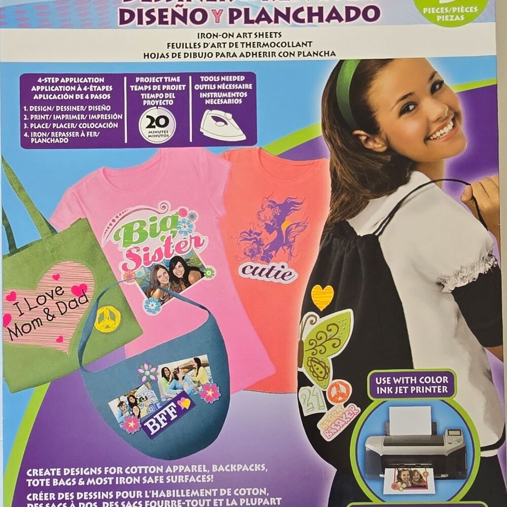 Design & Iron Transfer Sheets For Cotton Apparel & Bags 3-Pack